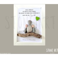 Papa Geschenk Personalisiert Kieselsteinbild Mit Spruch Und Herz Steinbild Vatertag von StoneArt2015