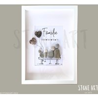 Personalisiertes Steinbild Familie - Handgemachtes Familiengeschenk Mit Namen von StoneArt2015