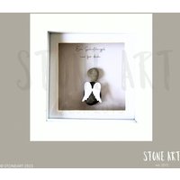 Schutzengel Steinbild Geschenk Taufe Geburt Glücksbringer Geldgeschenk Geburtstagsgeschenk Personalisiert Unikat von StoneArt2015