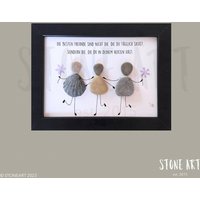 steinbild Freundschaft Freundinnen Geschenk Beste Freundin Weihnachtsgeschenk Geburtstag von StoneArt2015