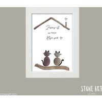 steinbild Katzen Zuhause Ist Wo Meine Sind Deko Katze Geschenk Katzenbesitzer Katzenliebhaber von StoneArt2015