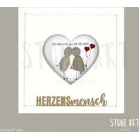 steinbild Lieblingsmensch Geschenk Herzensmensch Happy Birthday Geschenke von StoneArt2015