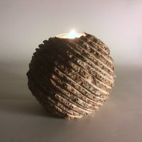Granitsteinkugel Kerzenständer - Gestreifte Tischdekoration von StoneDecoRJ