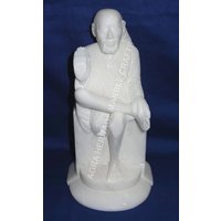 Weiße Marmor Shirdi Sai Baba Statue - 9 "Handgemachte Religiöse Skulptur von StoneHandicraftShop