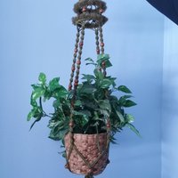 Makramee Perlen Fransen Pflanzenaufhänger Vintage Boho Boho Halter Eclectic Dekoration Art Natur Garten Haus Tropical Style Natürlichen Akzent von StoneHillManor