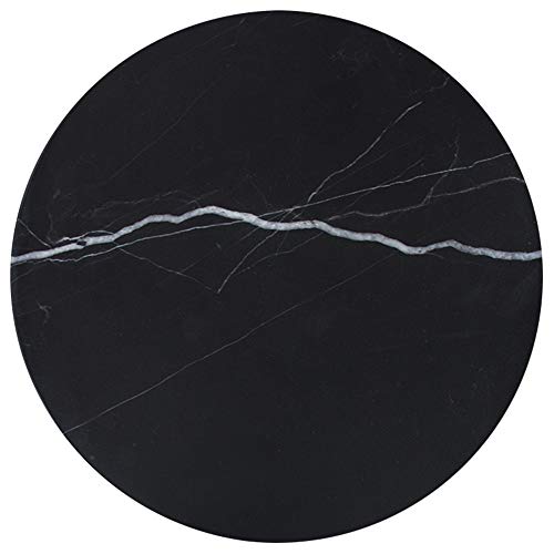 StonePlus Natürliches rundes Marmor-Tablett, glänzend, für Dessert, Käse, Kaffee, Vorspeisen (schwarze Marquina) von StonePlus