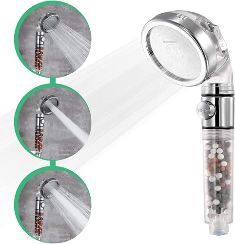 Original StoneStream Duschkopf, Eco Power Hochdruck-Wasserenthärter, gefilterter Handbrause mit Spa-ähnlichen Ionenperlen für trockene Haut und Haare – 3 Sprüheinstellungen Original StoneStream Duschkopf, Eco Power Hochdruck-Wasserenthärter, gefilterter Handbrause mit Spa-ähnlichen Ionenperlen für trockene Haut und Haare – 3 Sprüheinstellungen von StoneStream