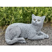 Stone & Style Steinfigur Katze Lotti Frostfest Wetterfest Massiver Steinguss von StoneandstyleDE