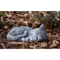 Stoneandstyle Steinfigur Kleine Katze Tinka Eingerollt Frostfest Gartenfigur Steinguss von StoneandstyleDE