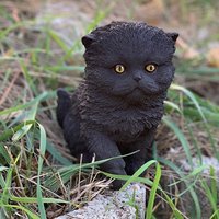 Stoneandstyle Steinfigur Perser Katze Schwarz Frostfest Gartenfigur Steinguss von StoneandstyleDE