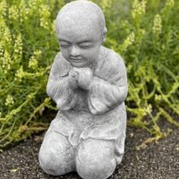 steinfigur Buddha Mönch Kniend von StoneandstyleDE