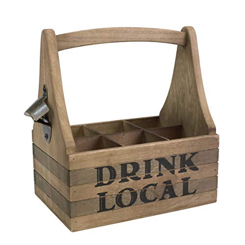 CKK Industrial SB-6246A Bierkrug aus Holz, mit Griff und Flaschenöffner aus Metall, Braun von Stonebriar