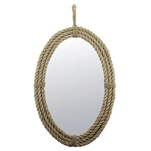 Stonebriar Decorative Oval Rope Wall Mirror with Hanging Loop von Stonebriar