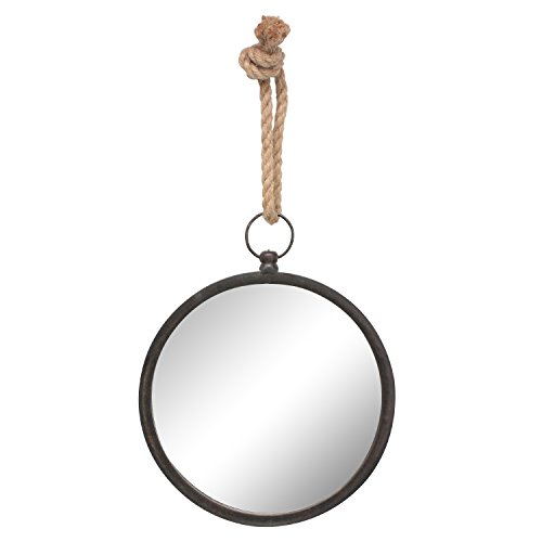 Stonebriar Round Metal Wall Mirror with Rope Hanging Loop, 10" von Stonebriar