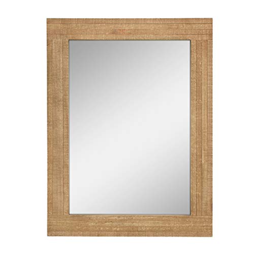 Stonebriar Rustic 24" x 18" Rectangle Natural Wood Frame Hanging Wall Mirror von Stonebriar