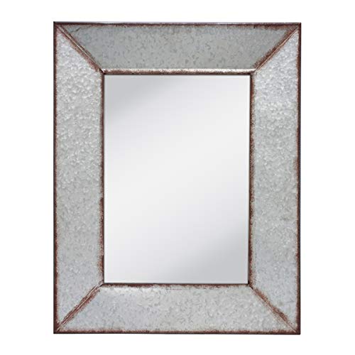 Stonebriar Rustic 28" x 22" Rectangle Galvanized Metal Frame Hanging Wall Mirror von Stonebriar