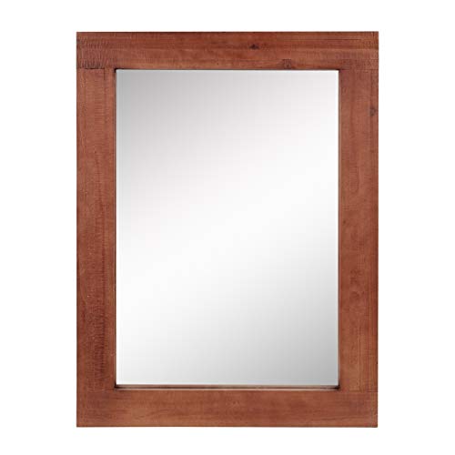 Stonebriar Rustic Rectangular Redwood Wooden Frame Hanging Wall Mirror for Vertical or Horizontal Display von Stonebriar