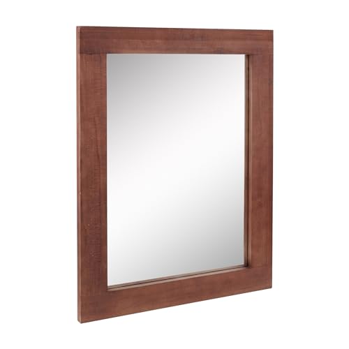 Stonebriar Rustic Rectangular Redwood Wooden Frame Hanging Wall Mirror for Vertical or Horizontal Display von Stonebriar