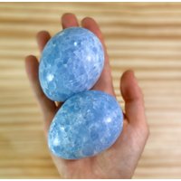 Echte Blaue Calcit Große Kristall Ei Palm Steine Für Die Meditation von StonedInSedona