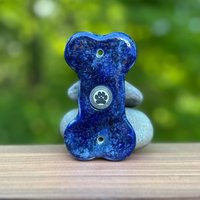 Türklingel - Großer Hundeknochen Glänzend Blau von Stoneleafdoorbell