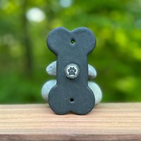 Türklingel - Großer Hundeknochen Matt Schwarz von Stoneleafdoorbell