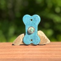 Türklingel - Kleiner Hundeknochen Glanz Peacock Blue von Stoneleafdoorbell