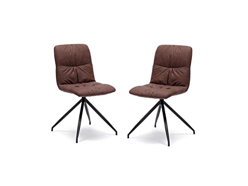 Stones SRL Set 2 Stühle, Edelstahl, braun, 38 x 43 x 87 cm von Stones