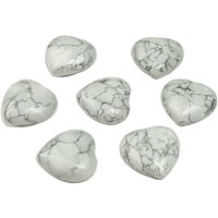 Howlith Herz Edelstein - Herzförmige Steine Kristall Puffy Heart Für Schmuck 4cm He1235 von StonesOfHansel