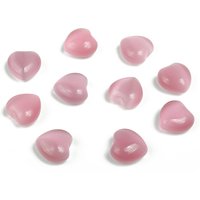 Rosa Katzenauge Herz Edelstein - Puffy Heart Heilsteine Kristallherzen 15x15x9mm He1029 von StonesOfHansel