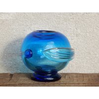 Gullaskruf Glasatelje Orrefors Sweden Carlos R Pebaque Vase 1988 Vintage Kunst Glasvase Hand Made Glasobjekt Signiert von Stonevere