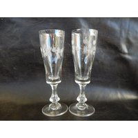 Set Mit 2 Tarbeklaas Elve Tauts "Viru" 1983 Sowjetunion Sektglas Klares Sammlerstück Geschirr von Stonevere