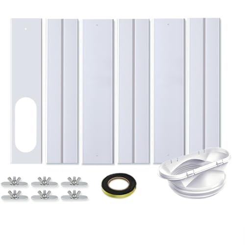 Fenster-Kit tragbare Klimaanlagen,Tragbares Fenster-Set, verstellbare Fensterdichtung Klimaanlagen, Schiebe-AC-Fenster-Lüftungs-Kit,inklusive Dichtung & Schlauchdurchführung von Stonivislyt