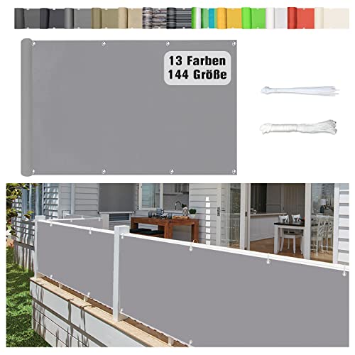Stootrel Balkonschutz Balkonabdeckung, 75 X 700CM Blickdichte Balkonumspannungen Balkonabdeckung Wind&UV Schutz Wasserdicht Balkonumrandung mit Ösen und Kordel, hellgrau Stootrel Balkonschutz Balkonabdeckung, 75 X 700CM Blickdichte Balkonumspannungen Balkonabdeckung Wind&UV Schutz Wasserdicht Balkonumrandung mit Ösen und Kordel, hellgrau von Stootrel