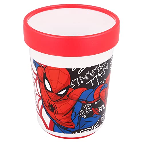 Stor Rutschfester Premium-Glas zweifarbig 260 ml Spiderman Urban Web, Kunststoff, bunt, Estándar von Stor