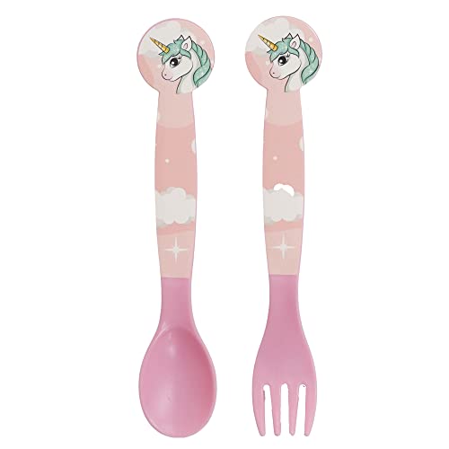 2er Set wiederverwendbares Kinderbesteck aus Kunststoff bestehend aus Gabel und Löffel Einhorn 2er Set wiederverwendbares Kinderbesteck aus Kunststoff bestehend aus Gabel und Löffel Einhorn von Stor