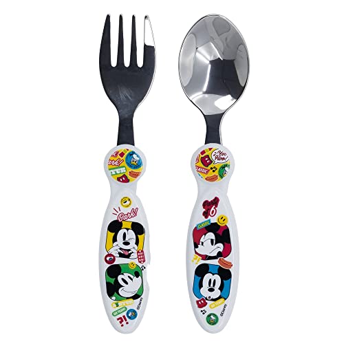 KINDERBESTECK AUS METALL. 2 STÜCK | MICKEY MOUSE FUN-TASTIC von Stor