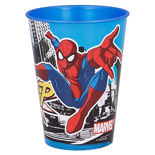 STOR 260 ml Plastikbecher für Kinder mit Marvel Spiderman-Grafiken, BPA-frei, wiederverwendbar und waschbar, nicht mikrowellengeeignet von Stor