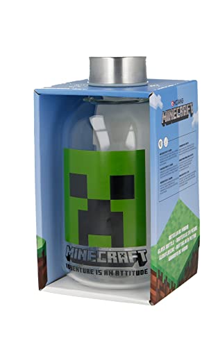 STOR Small Glass Minecraft Glasflasche, 620 ml von Stor