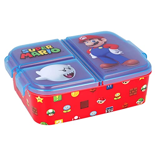 Super Mario : Sandwich-Box für Kinder mit 3 Fächern - Snack-Box - dekorierte Lunch-Box von Stor
