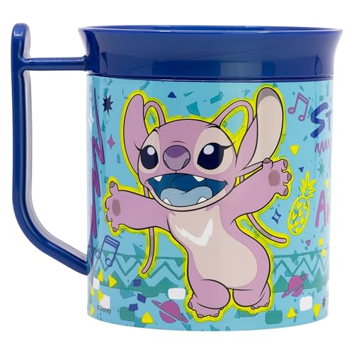 Stitch wiederverwendbarer Kinderbecher aus Kunststoff, mikrowellengeeignet, 400 ml von Stor