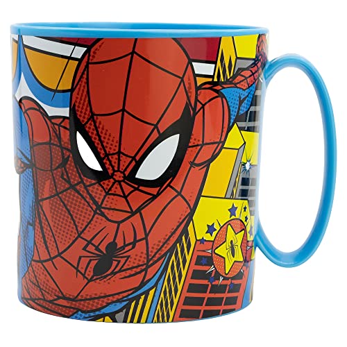 Stor 390 ML BPA FREIER PLASTIKBECHER MIKROWELLENGEEIGNET | SPIDERMAN MIDNIGHT FLYER, Bunt von Stor