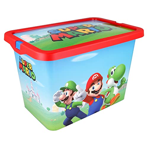 Stor DEKORIERTE AUFBEWAHRUNGSBOX. 7 L FASSUNGSVERMÖGEN | SUPER Mario SCATOLA PORTAOGGETTI, Plastic, bunt, Estándar von Stor