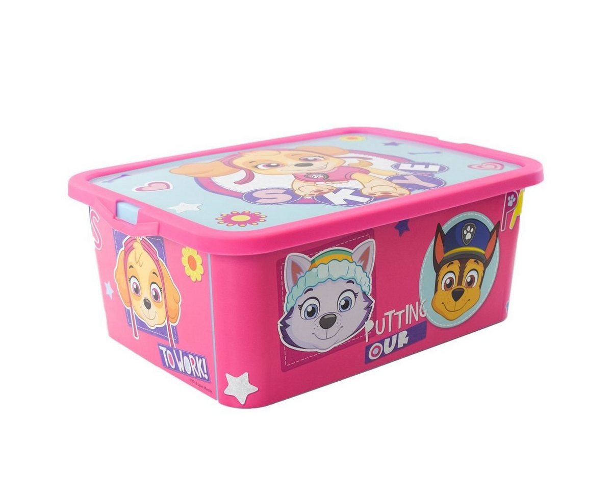 Stor Stapelbox Spielkiste PawPatrol ca. 40 x 29 x 16 cm Aufbewahrungsbox SKYE 13L, stapelbar von Stor