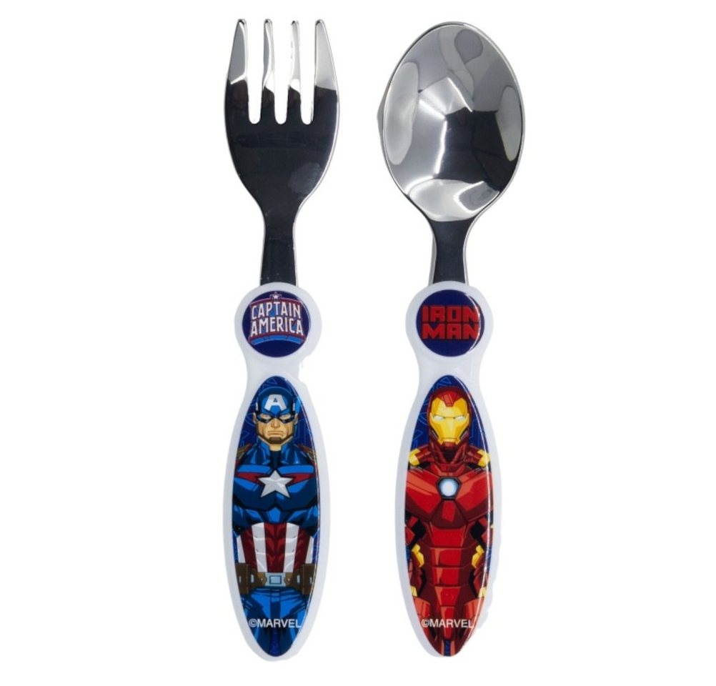 Stor Kinderbesteck 2 tlg. Avengers Kinder Besteck Gabel + Löffel Metall Kinderbesteck von Stor