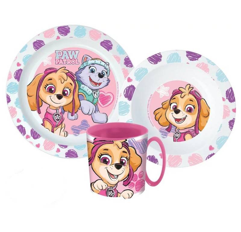 Stor Kindergeschirr-Set Paw Patrol Frühstücksset Everest Sky Rosa Geschirr Serie Kindergarten von Stor