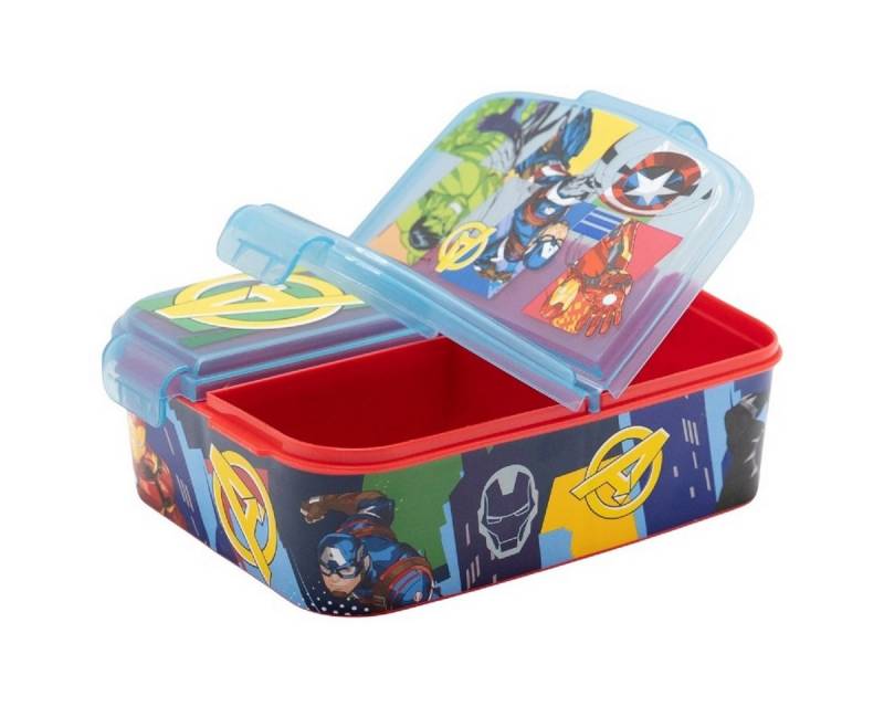 Stor Lunchbox Marvel Kinder Brotdose Lunchbox mit 3 Fächern, (1 Deckel, 1 Brotdose), Brotdose von Stor