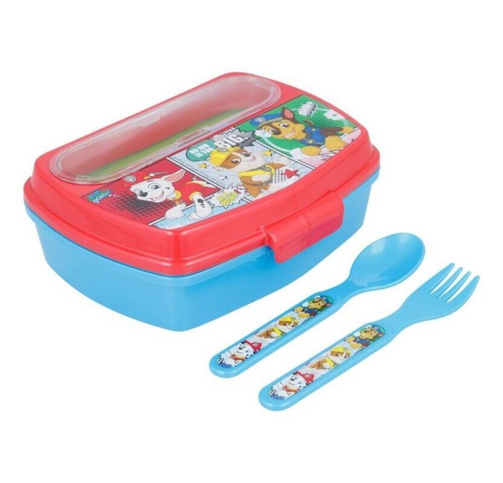 Stor Lunchbox Paw Patrol Brotdose Kinder Lunchbox Sandwichbox Besteck Gabel Löffel von Stor