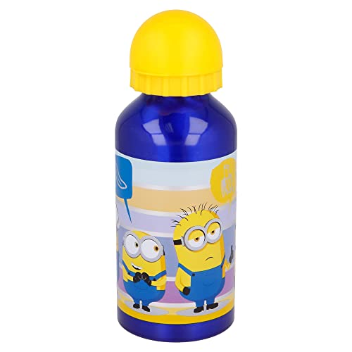 Stor Minions 2 | Aluminium Kinderflasche - Kinderwasserflasche - Wiederverwendbare Wasserflasche - 400 ml von Stor