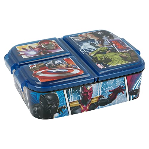 Stor Die Avengers - Avengers | Kinder 3-Fach-Sandwich-Box - Kinder-Lunch-Box - Snack-Halter - von Stor