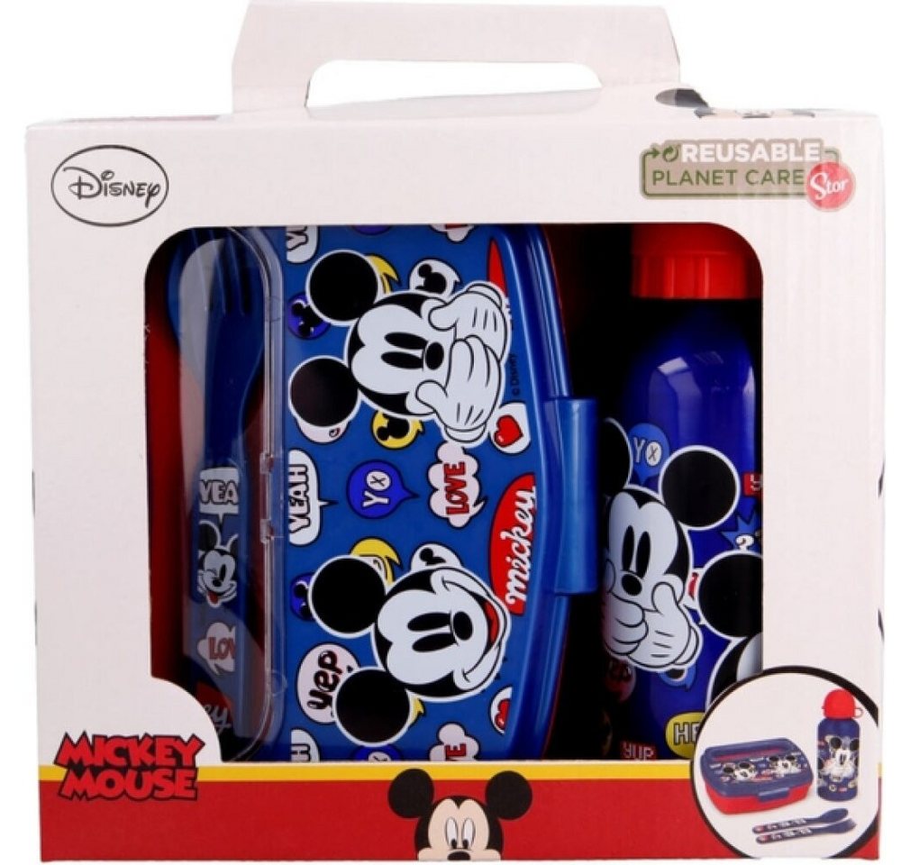 Stor Papierscheren Kindergeschirr-Set Mickey Mouse Happy Smiles Rot Blau von Stor